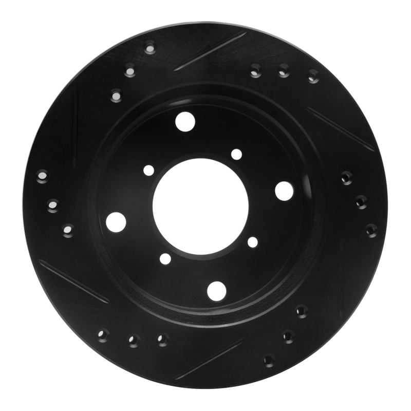 Chevrolet Metro Brake Rotor (1) - Front Right - R1 Concepts - Drilled & Slotted - Black - `89-`01